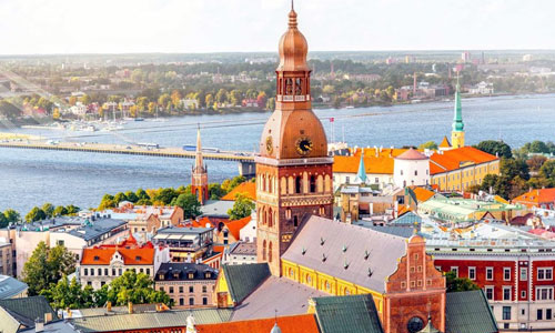 Art nouveau buildings in Riga